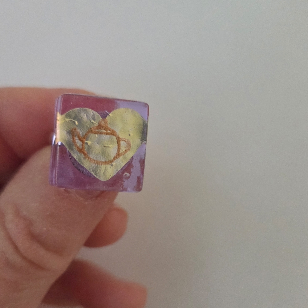 Laser Engraved Teapot Ring